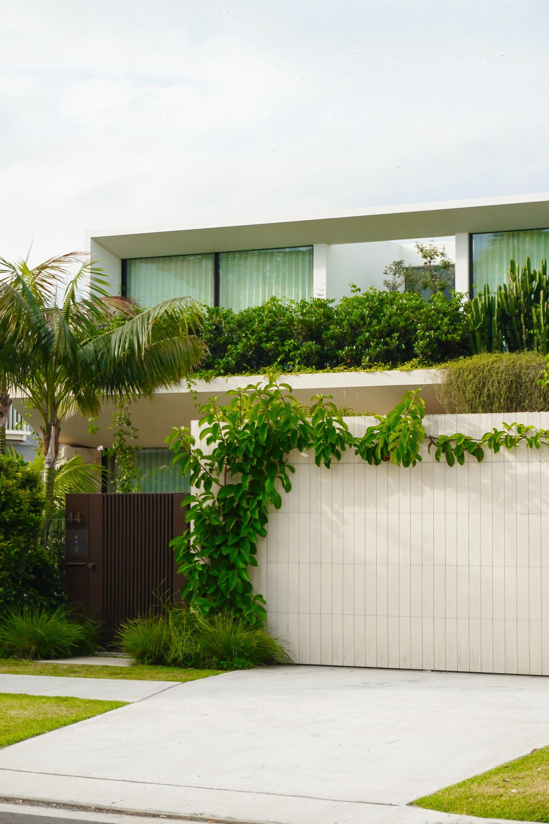 Landscaped exterior of a completed contemporary home